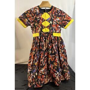 Little Weavers Girls 6 Dress Abstract Art Print Fit Flare Lined Premium Quality